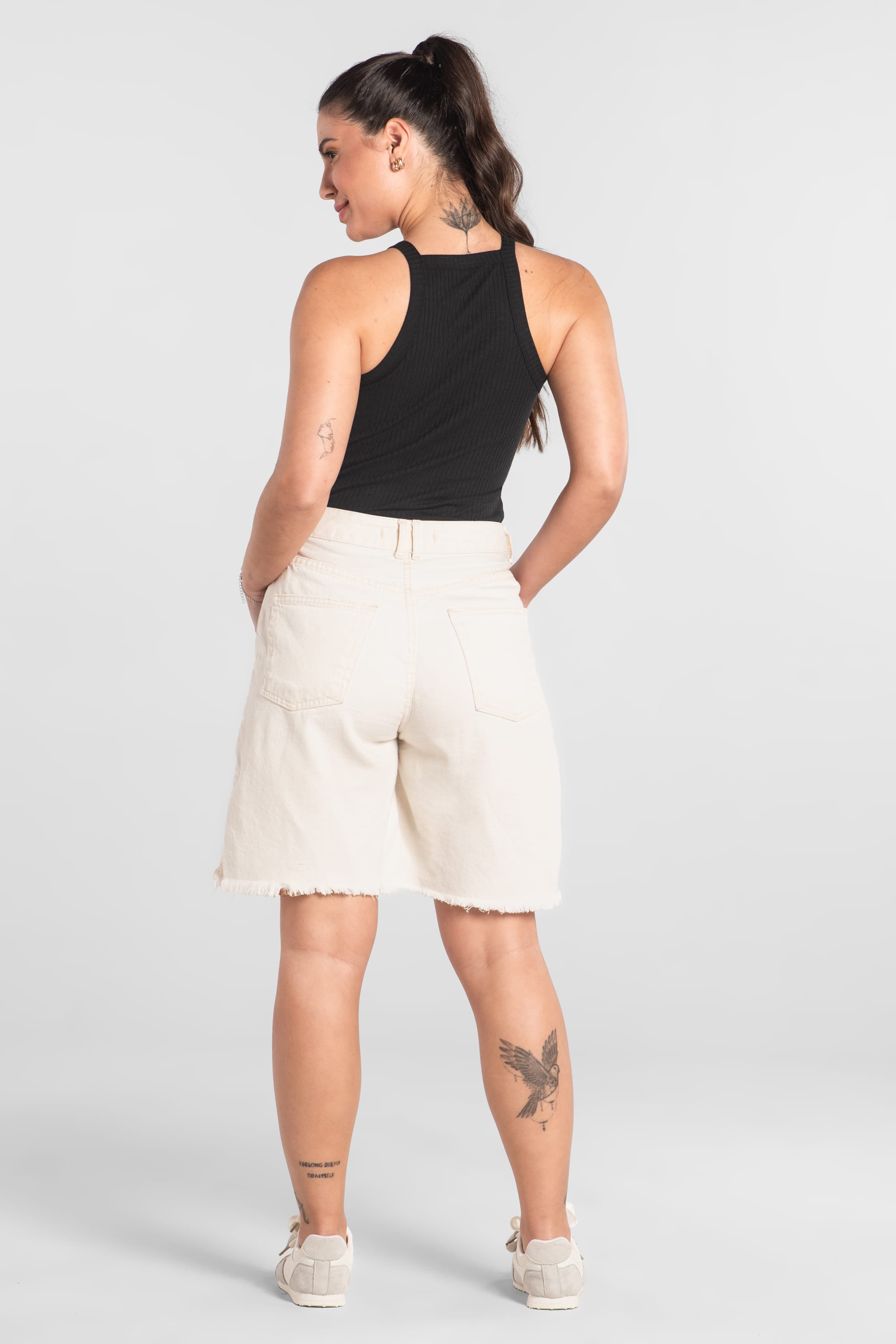 Regata Feminina Adulto em Ribana Canelada (Preto) Just Basic - Imagem 8